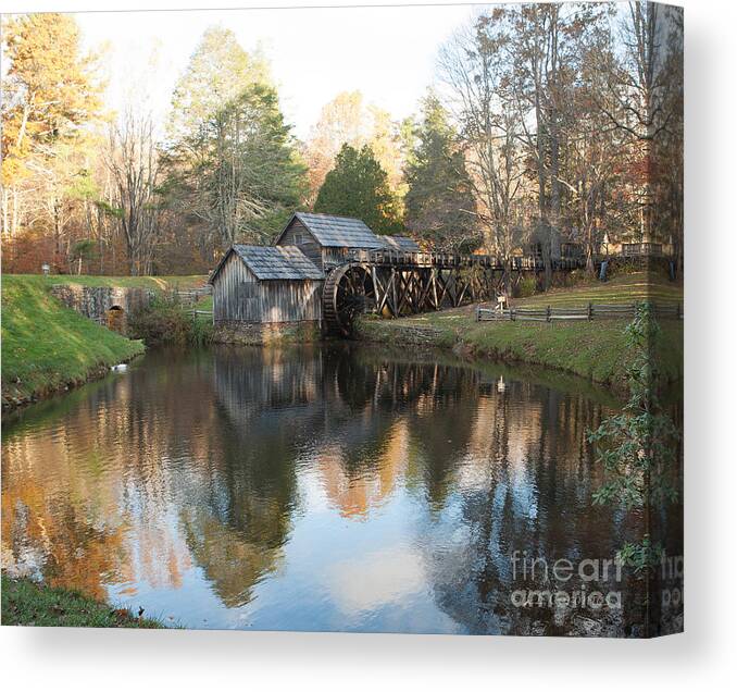 Mabry Mill Canvas Print featuring the photograph Autumn Morning at Mabry Mill by Carol Lynn Coronios