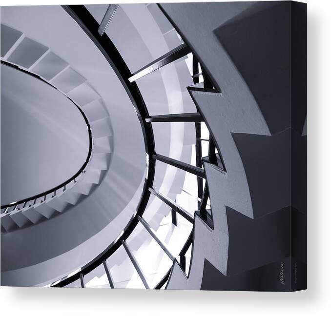 Abstracts Canvas Print featuring the photograph Below the Stairs - Abstract by Steven Milner