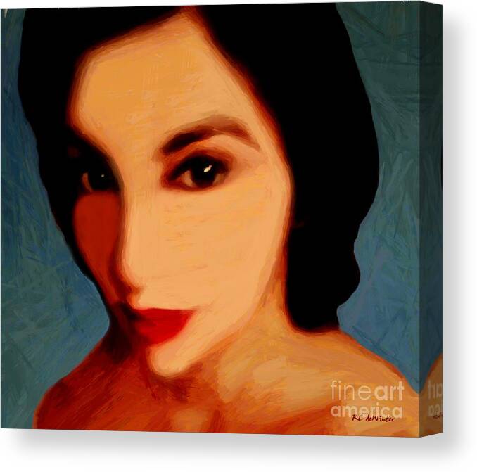 Portrait Canvas Print featuring the painting Black-Eyed Beauty by RC DeWinter