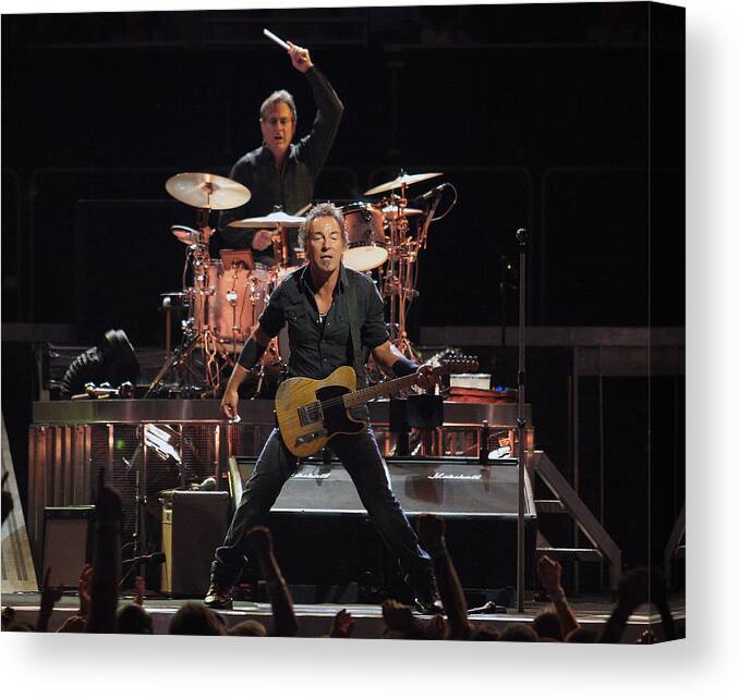 Bruce Springsteen Canvas Print featuring the photograph Bruce Springsteen in Concert by Georgia Fowler