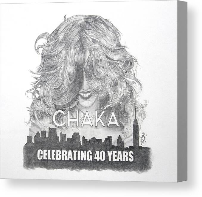 Chaka Khan Canvas Print featuring the painting Chaka 40 Years by Joette Snyder