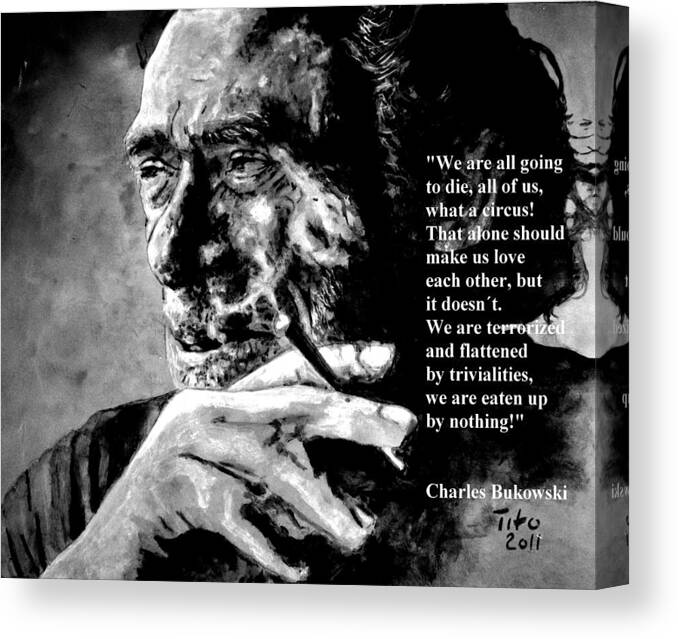 Charles Canvas Print featuring the painting Charles Bukowski by Richard Tito