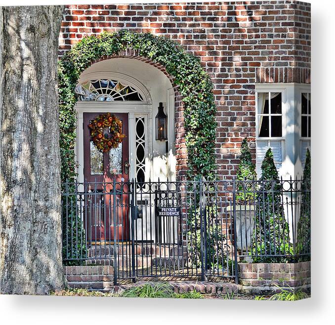 Charleston Canvas Print featuring the photograph Charleston Doorway by Linda Brown