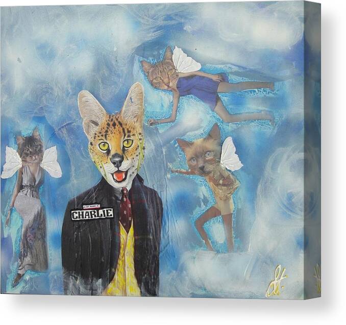 Cats Canvas Print featuring the photograph Charlie's Angels by Lisa Piper