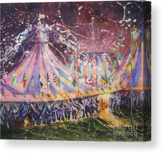 Circus Canvas Print featuring the painting Cirque Magic by Carol Losinski Naylor