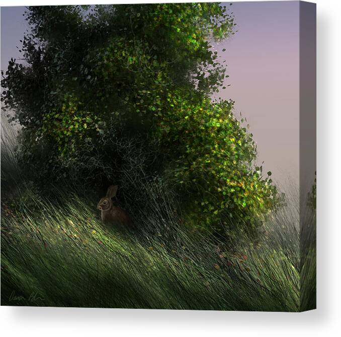 Rabbit Canvas Print featuring the digital art Cottontail by Aaron Blaise
