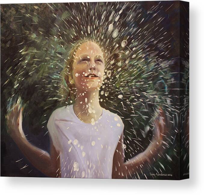 Dance Canvas Print featuring the painting Dance with Water by Tone Aanderaa