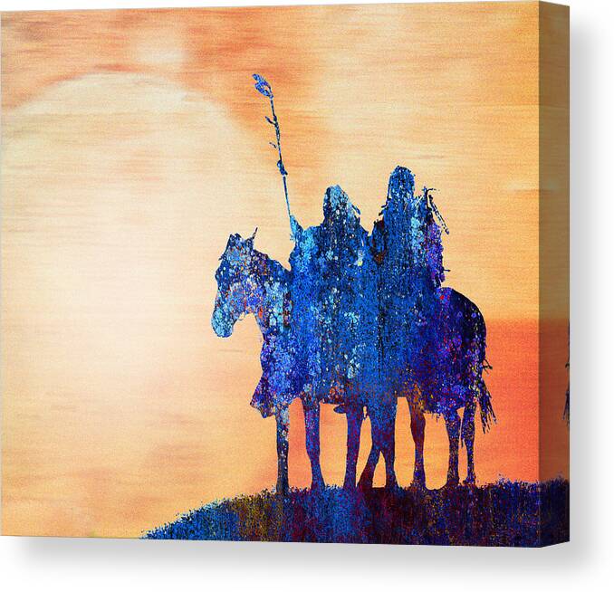 Native Canvas Print featuring the painting End of the Day by Rick Mosher