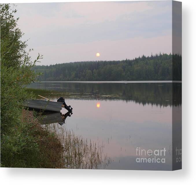 Boat Canvas Print featuring the photograph Fishing Tranquility by Vivian Martin