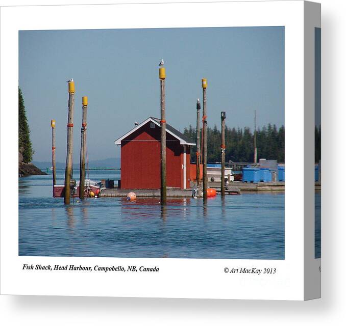 Bay Of Fundy Canvas Print featuring the photograph Floating Fish Shack Bay of Fundy NB by Art MacKay