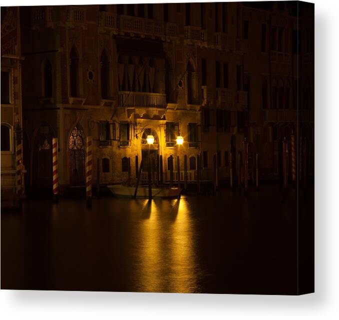 Venice Canvas Print featuring the photograph Follow Me Across the Water and Time by Alex Lapidus