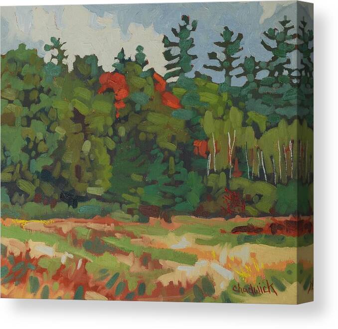 Autumn Canvas Print featuring the painting Front Porch View by Phil Chadwick