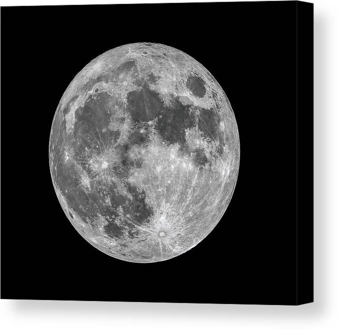 Moon Canvas Print featuring the photograph Full Moon by Dennis Bucklin