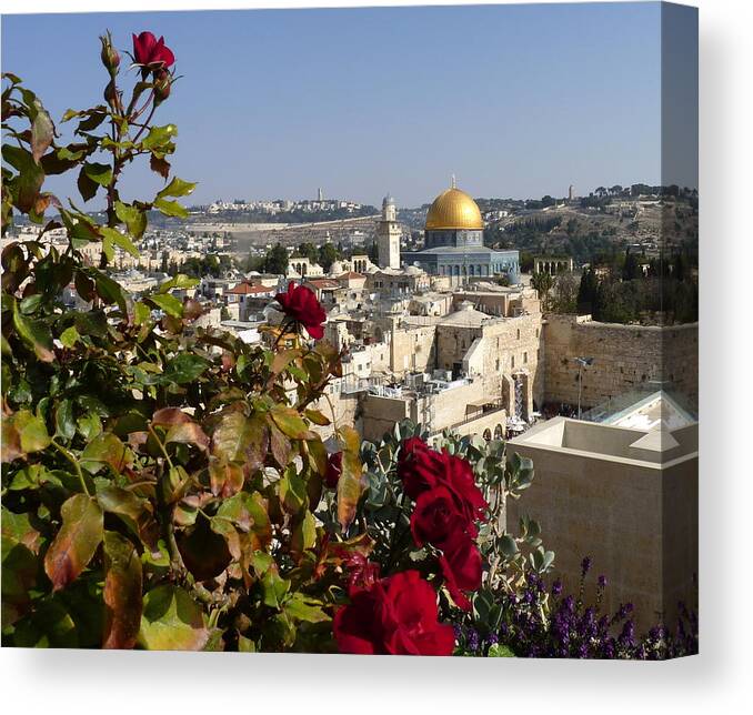 Temple Mount Canvas Print featuring the photograph High view of temple mount by Rita Adams