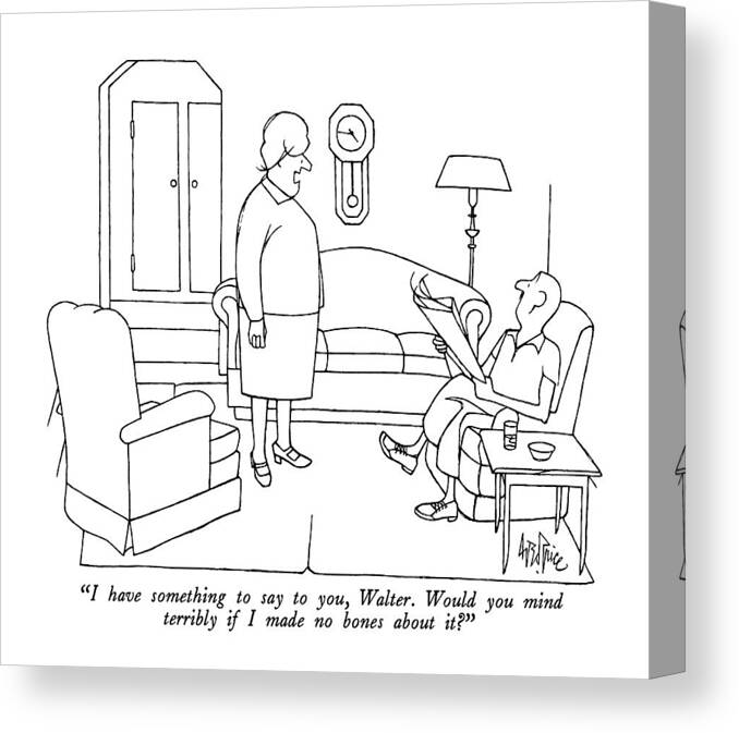 Marriage Canvas Print featuring the drawing I Have Something To Say by George Price
