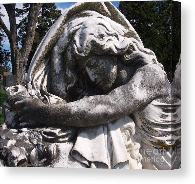 Cemetery Art Canvas Print featuring the photograph I miss you by Cindy Fleener