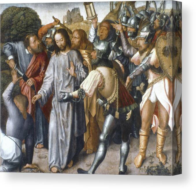 Altarpiece Canvas Print featuring the painting Imprisonment Of Jesus by Granger
