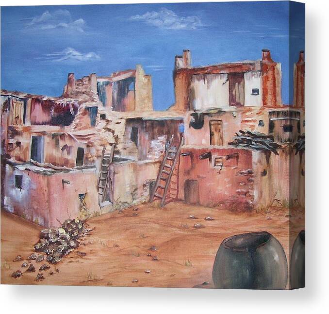 Indian Canvas Print featuring the painting In My Ruin by Teri Merrill