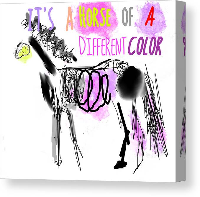 Horse Of A Different Color Canvas Print featuring the photograph It's A Horse Of A Different Color by Suzanne Powers