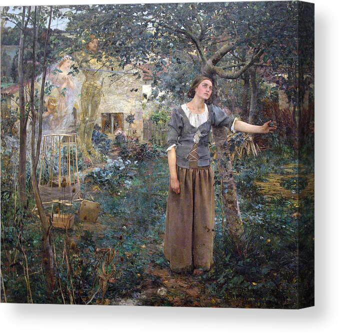 Jules Bastien-lepage Canvas Print featuring the painting Joan of Arc by Jules Bastien-Lepage