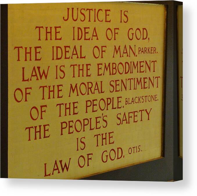 Justice Canvas Print featuring the photograph Justice and Law by Norma Brock