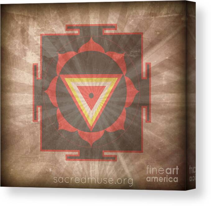 Kail Canvas Print featuring the mixed media Kali Yantra by Sacred Muse
