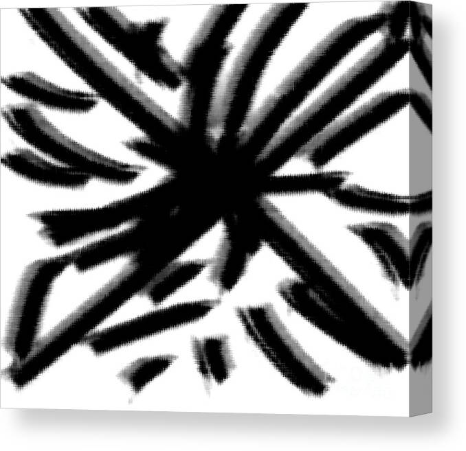 Digital Art Abstract Lines Black And White Digital Art Abstract Standard Prints Canvas Print featuring the digital art Lines by Gayle Price Thomas