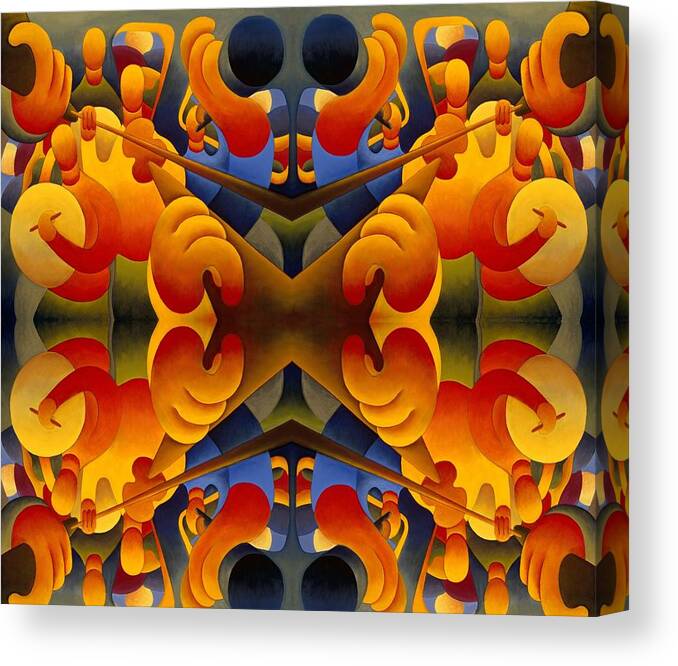 Musical Repetition Composition Canvas Print featuring the painting Musical repetition composition by Alan Kenny