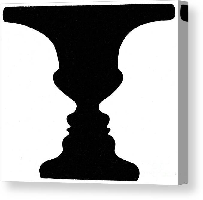 Science Canvas Print featuring the photograph Optical Illusion Rubins Vase 1915 by Science Source