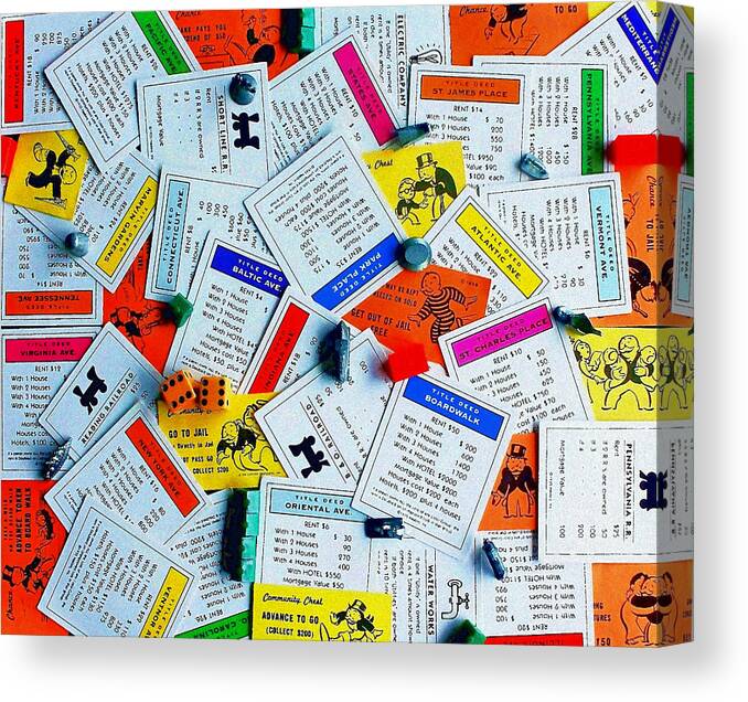 Monopoly Canvas Print featuring the photograph Own It All by Benjamin Yeager