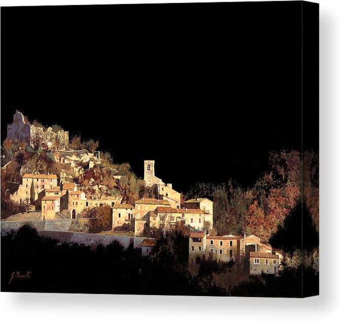 Landscape Canvas Print featuring the painting Paesaggio Scuro by Guido Borelli