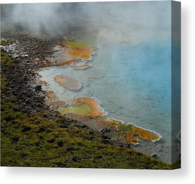 Yellowstone National Park Canvas Print featuring the photograph Painted Pool of Yellowstone by Michele Myers