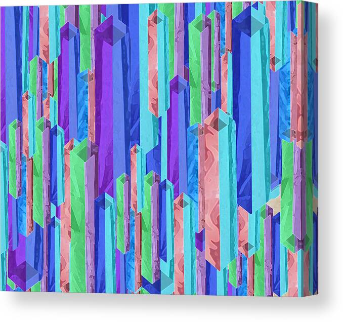 Pastel Canvas Print featuring the digital art Pastel Crystal Towers by Deborah Smith