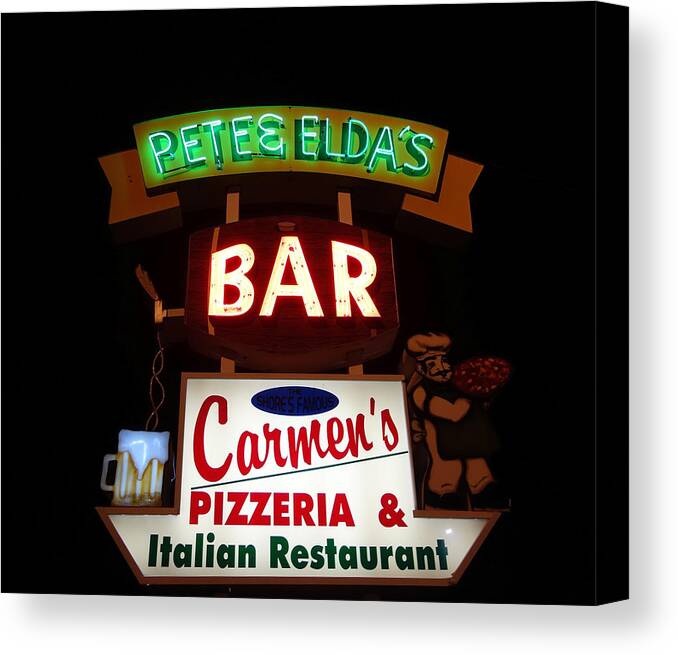 Pete And Elda's Canvas Print featuring the photograph Pete and Elda's Bar by Melinda Saminski