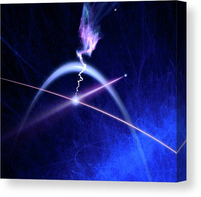 Nobody Canvas Print featuring the photograph Photon Interacting With Electron by Richard Kail