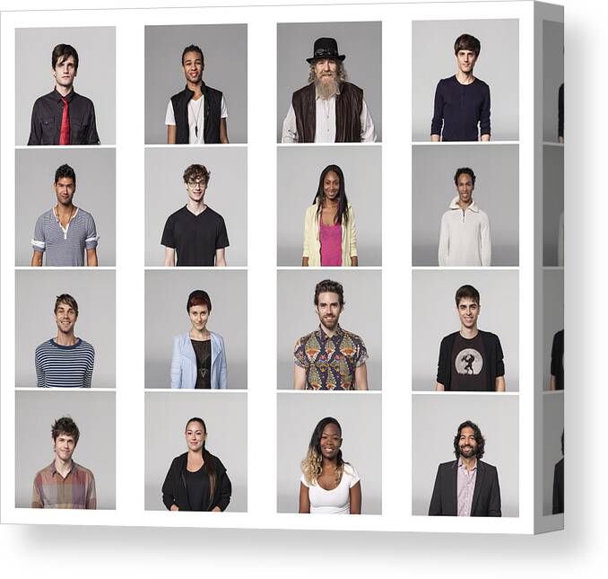 Young Men Canvas Print featuring the photograph portraits of Group of people by Nisian Hughes
