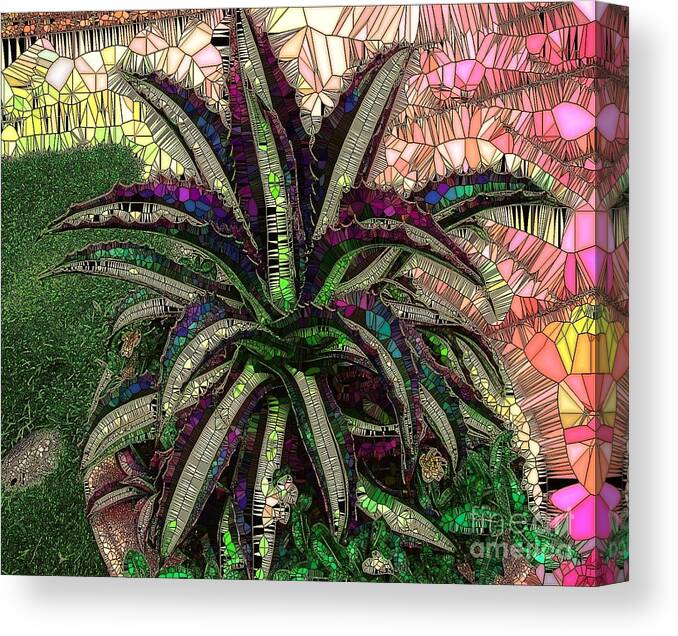 Purple Cactus Canvas Print featuring the photograph Purple Cactus II by Saundra Myles