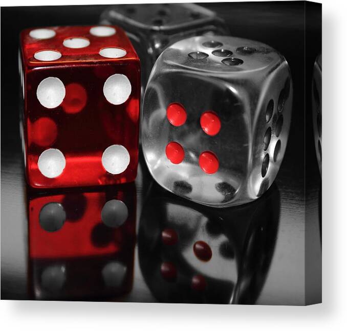 Dice Canvas Print featuring the photograph Red Rollers by Shane Bechler