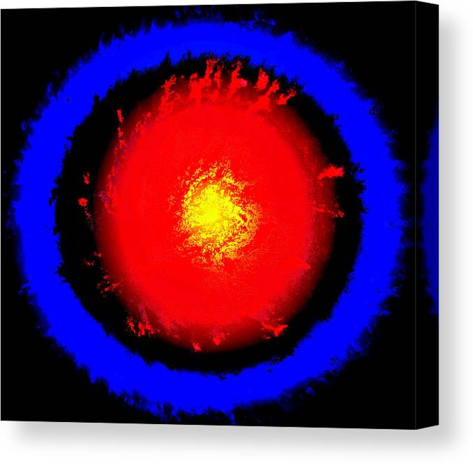 Ring Canvas Print featuring the digital art Ring of Blue by Kellice Swaggerty