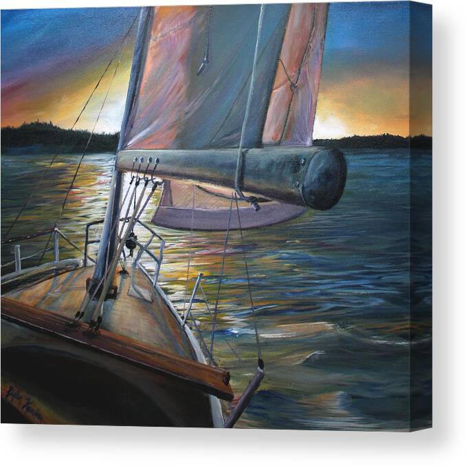 Sea Canvas Print featuring the painting Smooth Sailing by Stefan Kaertner