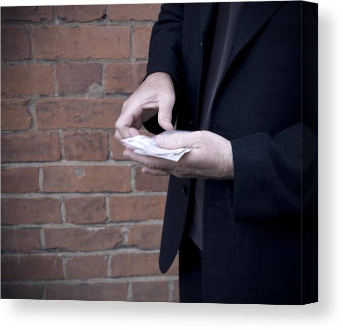 Conspiracy Canvas Print featuring the photograph Sinister transaction by Whitemay