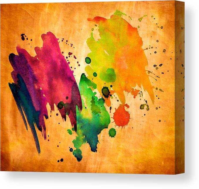 Textures Canvas Print featuring the digital art Splatter Board by Rick Wicker