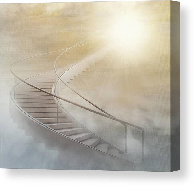 Creative Edit Canvas Print featuring the photograph Stairway To Heaven by Gaby Grohovaz
