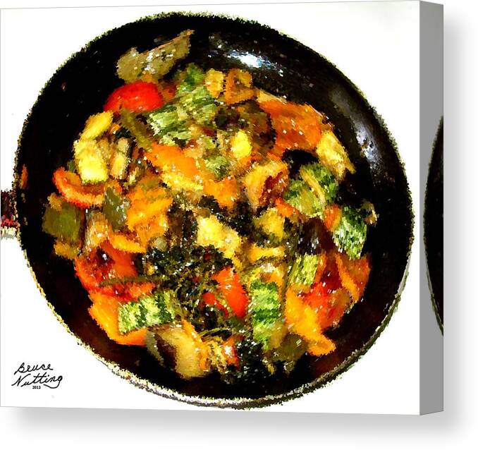 Food Canvas Print featuring the painting Stir Fry Tonight by Bruce Nutting