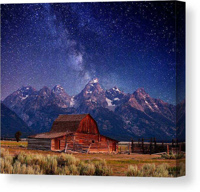 Grand Teton Canvas Print featuring the photograph Teton Nights by Darren White