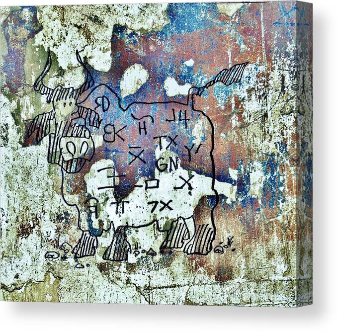 Texas Petroglyph Canvas Print featuring the drawing Texas Petroglyph by Larry Campbell