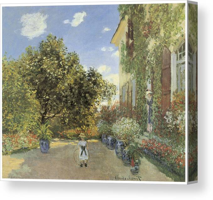 5465.Monet.portrait of a French house by the lake.POSTER.decor Home Office art
