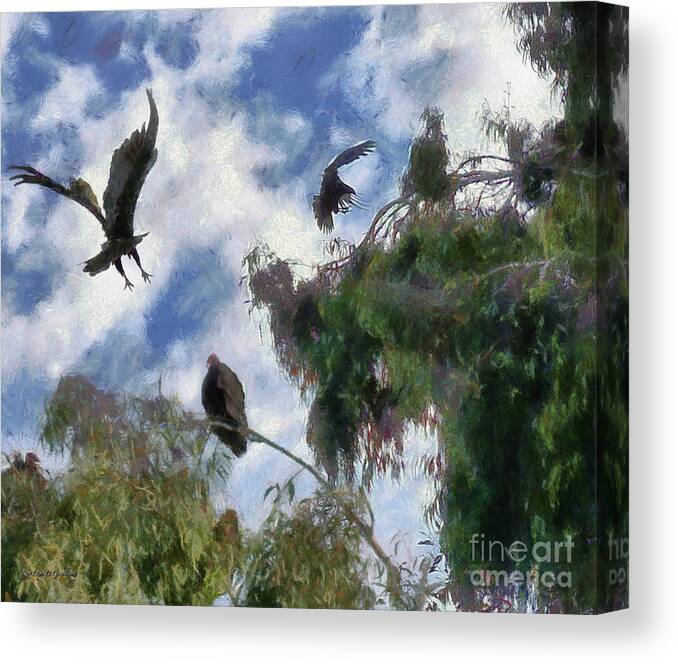  Canvas Print featuring the digital art The Buzzard Tree by Rhonda Strickland