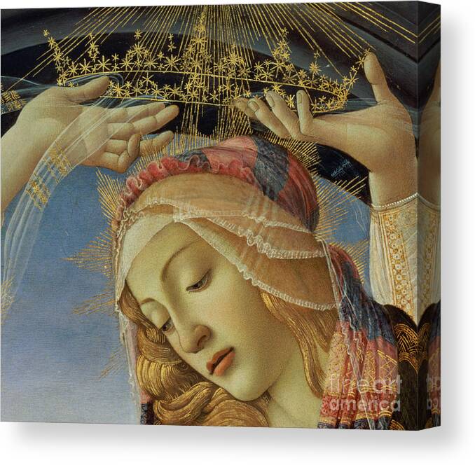 The Canvas Print featuring the painting The Madonna of the Magnificat by Botticelli by Sandro Botticelli