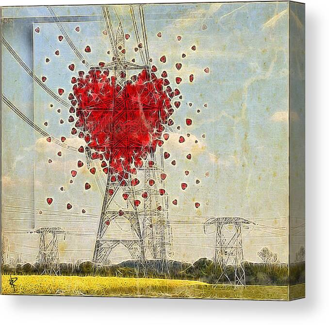 Love Canvas Print featuring the mixed media The Power of Love by Russell Pierce